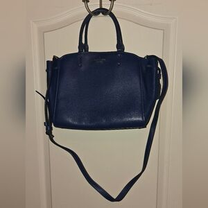 Kate Spade Heirloom Blue Leather Purse Tote Crossbody Strap